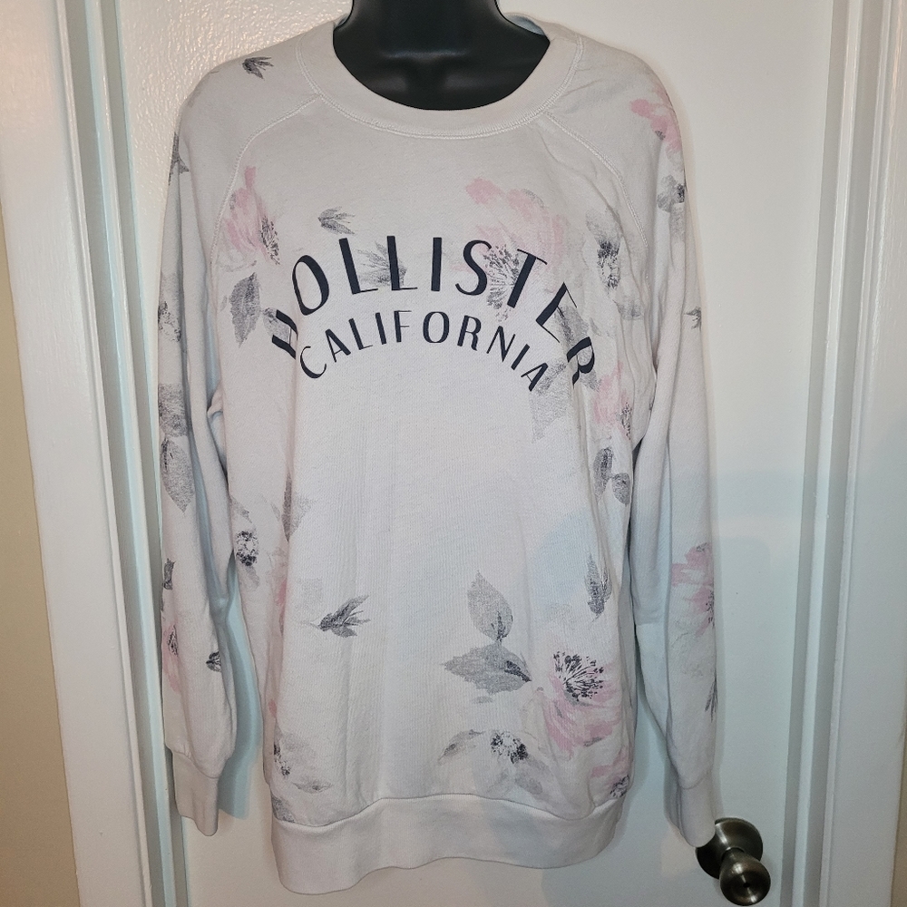 White/Pink/Grey Hollister Sweater